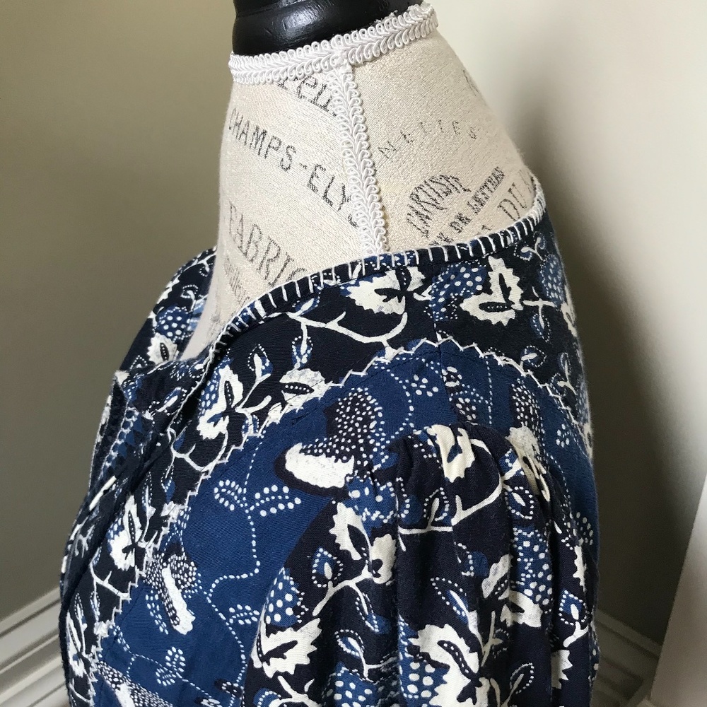 ULLA JOHNSON Batik Blue Popover Tassels 6 - Picture 10 of 11
